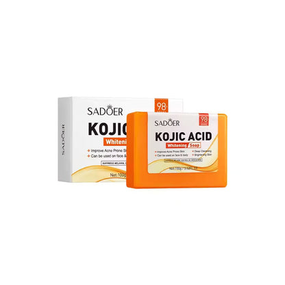 Sadoer 2 Pieces Kojic Soap, Kojic Acid Soap, For Anti Acne, Deep Cleaning and Like Vitamin C, Skin Brightening and Whiten Dark spots