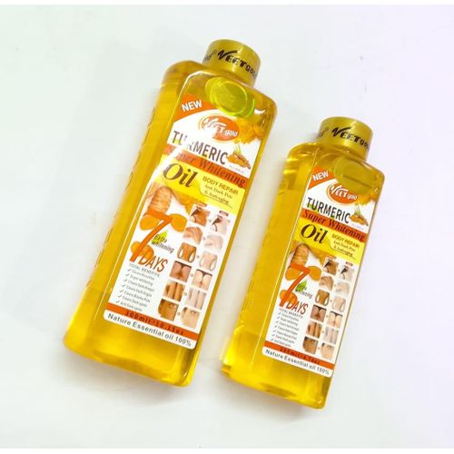 2 Pack Turmeric Body Oil 1000ml + Body Scrub 550g Super Whitening Skin Repair Anti-Aging Removes Wrinkles Dark Spots & Smooths Clears Knuckles PornThap Premium Organic Exfoliating Body Scrub
