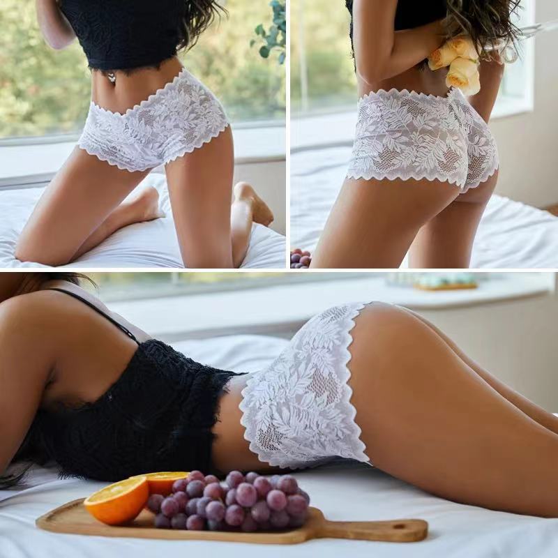 3Pcs/Set Women Lace Boyshorts Underpants Low Rise Panties Ladies Fashion Floral Lace Underwear Girls Panty Intimates