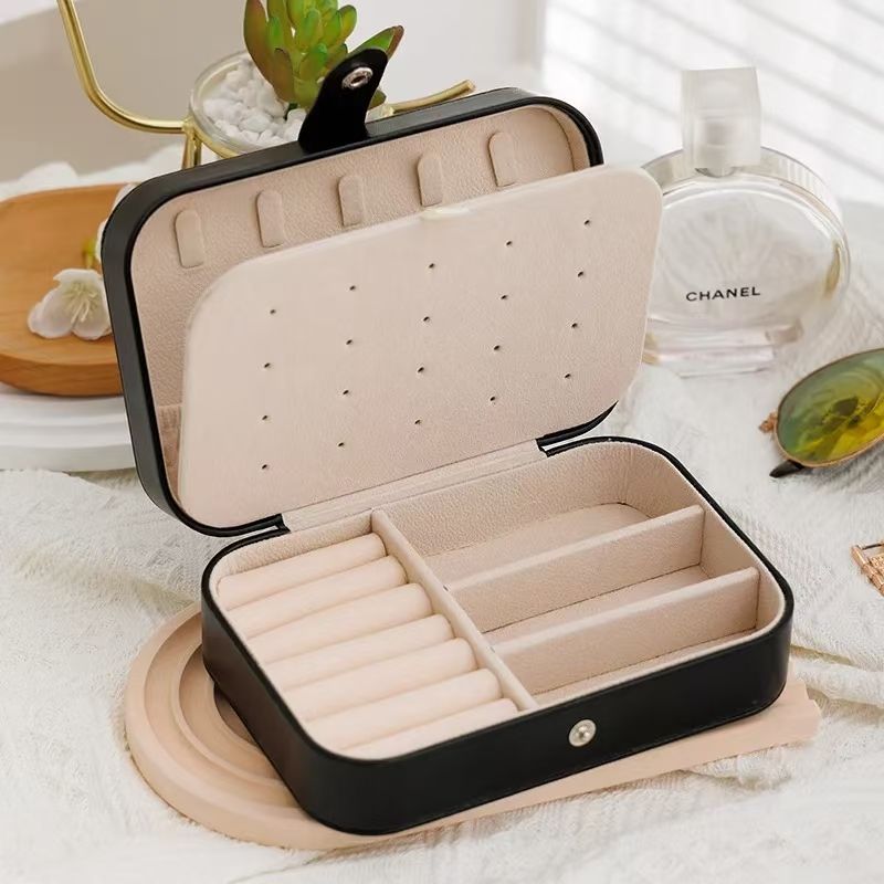 New Portable Jewelry Box Travel Organizer Jewelry Case PU Leather Storage Box Earrings Necklace Ring Jewelry Organizer Display