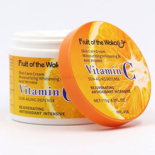 Fruit Of The Wokali Vitamin C Cream, Sun Aging Defense Rejuvenating Antioxidant Intensive Skin Care