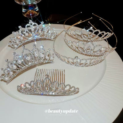 Diamond studded flower, leaf, hair headband, princess birthday atmosphere, crown headband, light luxury, fashionable and high-end feeling