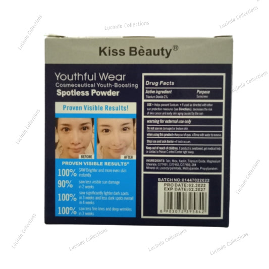 Kiss Beauty Youthful Wear Spotless Compact Instant Coverage Pressed Powder