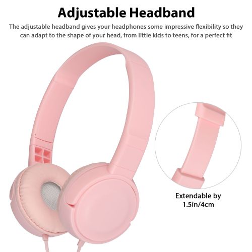 Kids Headphones, LEDream Adjustable On-Ear Wired Headsets Earphones with Mic for Children Boys Girls Cell Phones
