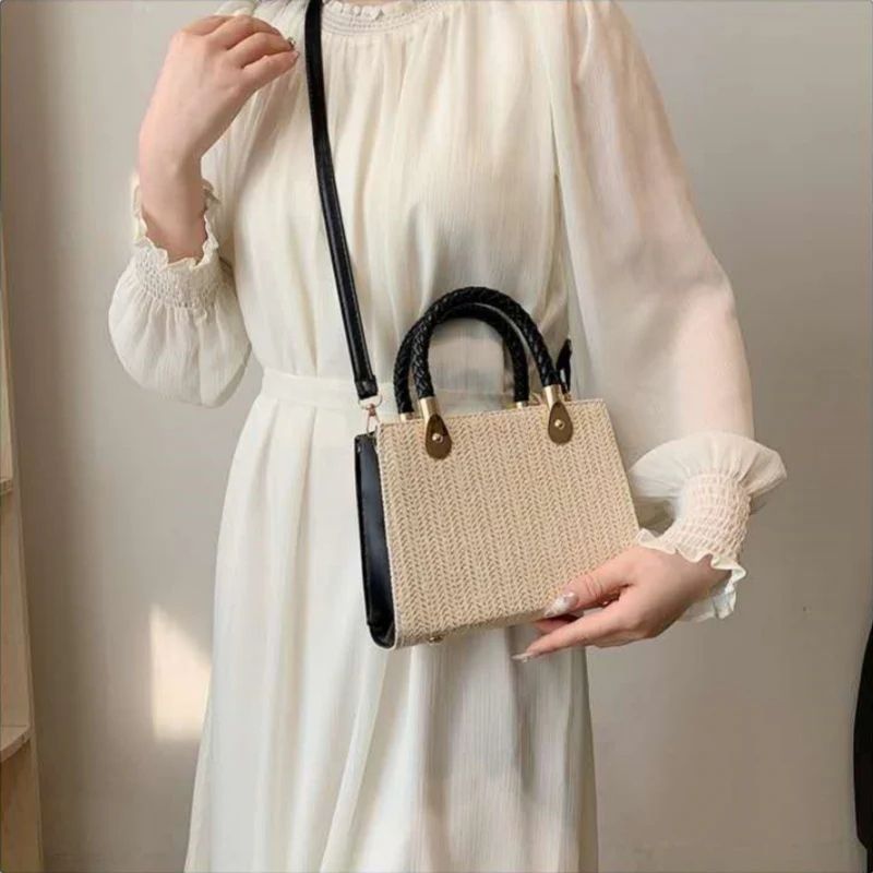 Mateamoda Chic Woven Texture Structured Handbag Crossbody Bag