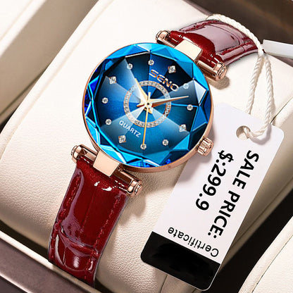 Women Watches Fashion Diamond Dial Leather Quartz Watch Top Brand Luxury Waterproof Ladies Wristwatch Girlfriend Gift