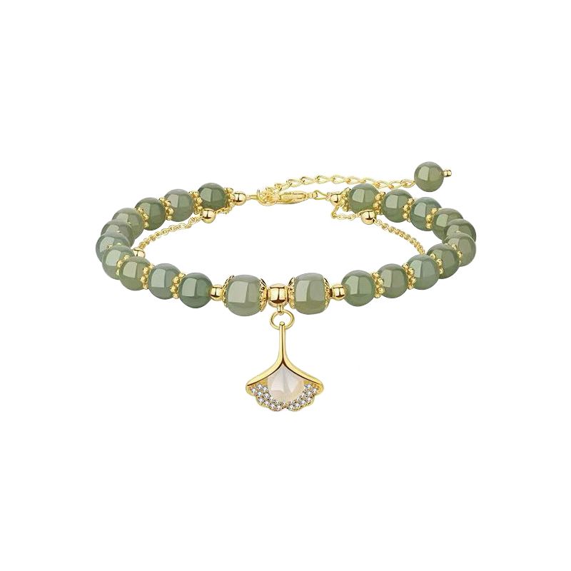 Women's bracelets, double-layer apricot leaf bracelets, women's fashion, high-end sense, Valentine's Day gifts for girlfriends, birthday gifts, female accessories