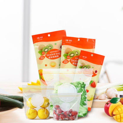 30pcs/20pcs/15pcs Zip Bags Ziplock Fridge Storage Bags Double-layer Zipper Food Storage Bag For Food Fefrigerator Sealed Bag Kitchen Storage
