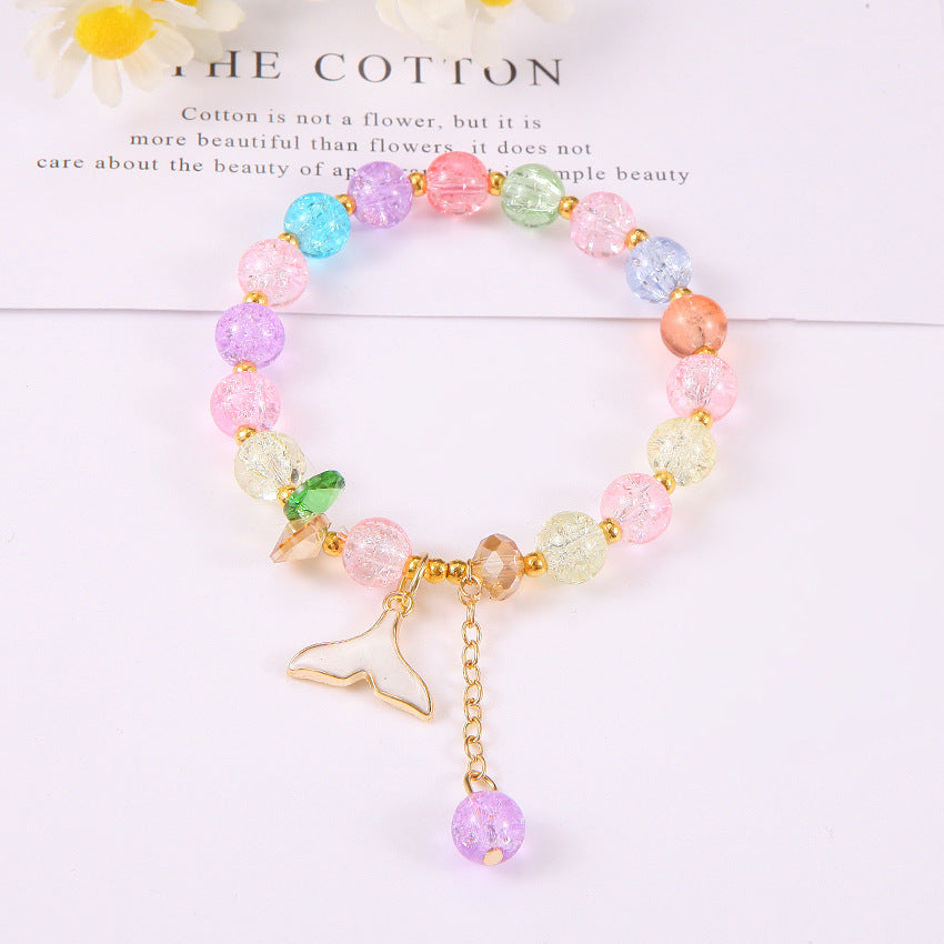 Fresh Cute Bracelet Minimalist Women's Bracelet Accessories Random Crystal Bracelet Crystal Clear Beautiful Bracelet Colorful Ball Bracelets