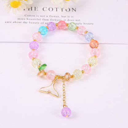 Fresh Cute Bracelet Minimalist Women's Bracelet Accessories Random Crystal Bracelet Crystal Clear Beautiful Bracelet Colorful Ball Bracelets