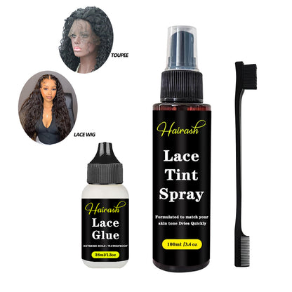 4pcs Lace Wig Care Kit: Natural-Tone Wig Spray for Skin-Tone Matching, Wig Glue, Wig Comb - Perfect Wig Styling Essentials Lace Wig Maintenance Tools