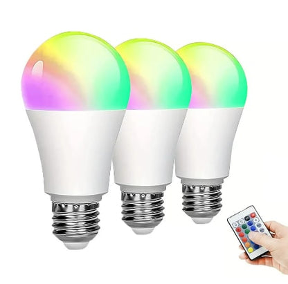16 Colors RGB Bulb LED Multicolor Bulb E27 Base 220V Household Lighting Dimmable 24 Key Remote Control Atmosphere Neon Light