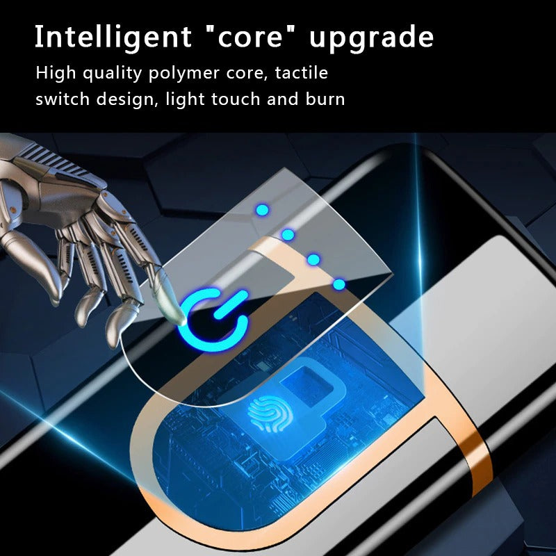 Fingerprint Touch Sensor Charging Lighter Compact and Convenient Cigarette Lighter Smart Sensor USB Charging Lighters for Men Gift