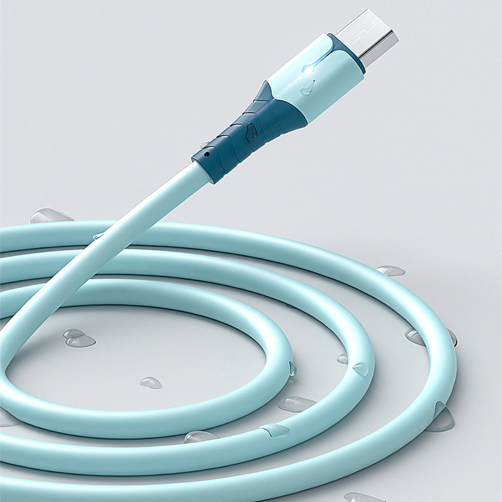 Liquid silica gel charging cables Micro USB Data Cables with light Fast Charging data line For Android Phone Charger Cable