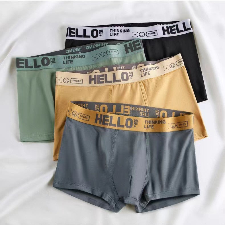 4Pcs Men's underwear Men's Clothes Underwear Men's Boxer Briefs Cotton underwear Graphene backing Bacteriostat Youth shorts Underwear
