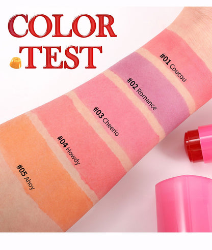 5-color spot neutral jelly powder blusher makeup rouge cream shimmer powder blusher stick dual-use brighten and beautify powder blusher