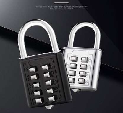 Smart Password Combination Padlock10/8/6 Digits Keypad Lock Outdoor Waterproof Anti-theft Safe Padlock Hasp Mini Code Padlock For School Office Luggage Door Lock Cabinet File Box Locker Toolbox Fence