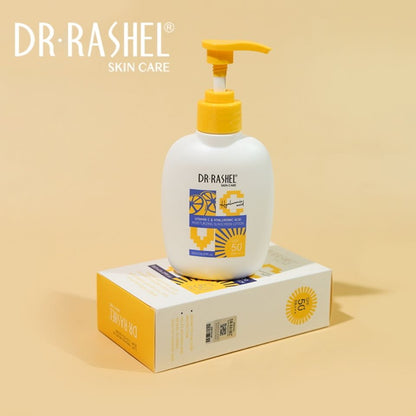 Dr. Rashel Vitamin C & Hyaluronic Moisturizing Sunscreen Lotion SPF 50 Sunblock Sun Protection Skin Care Cream Lotion