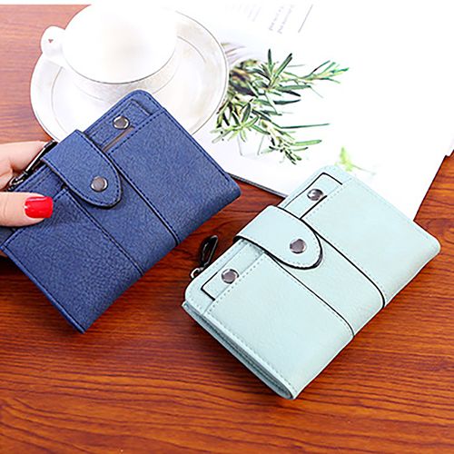 Women's stylish, frosted, flip-top, high-quality classic purse wallets is compact, delicate and practical