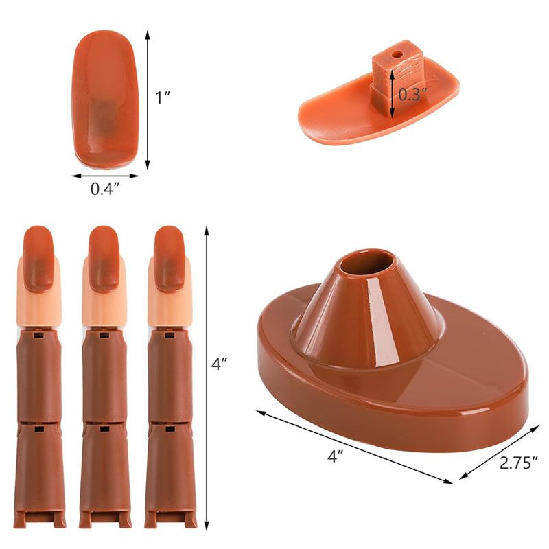 Acrylic Flexible Moveable Nail Practice Finger Adjustable Fake Fingers Detachable Beginners Practice Moving Finger Strap Base Hand Nail Art Training Nails Art DIY Tool