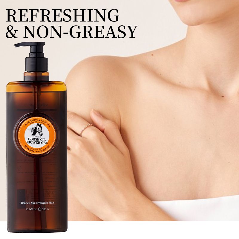 500ml KORMESIC Horse Oil Enriched Bath Gel with Hydrolyzed Collagen, Hyaluronic Acid & Shea Butter - Intense Moisturizing, Restores Elasticity, Repairs Roughness