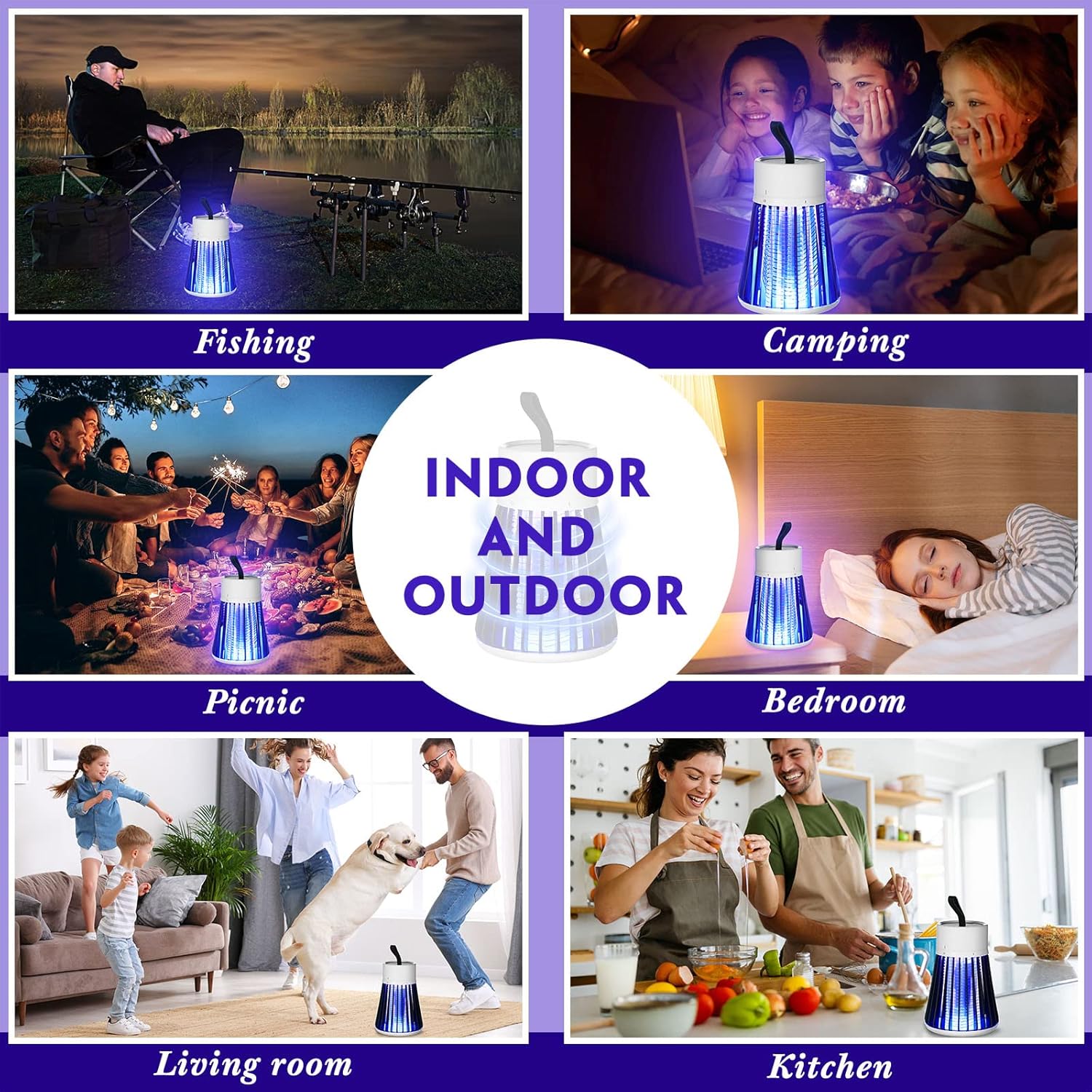 Bug Zapper Outdoor,Electric Mosquito Zapper Portable Camp Mosquito Killer,Rechargeable Indoor Fly Zapper,Electric Fly Zapper,Fly Traps,Flying Insects Zapper Indoor Outdoor