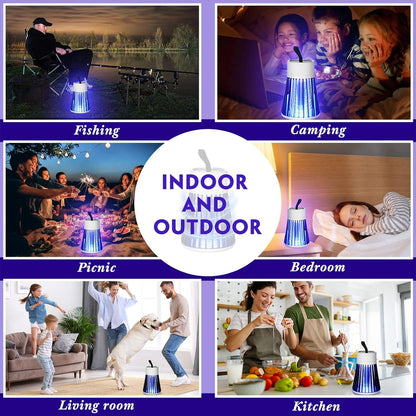 Bug Zapper Outdoor,Electric Mosquito Zapper Portable Camp Mosquito Killer,Rechargeable Indoor Fly Zapper,Electric Fly Zapper,Fly Traps,Flying Insects Zapper Indoor Outdoor