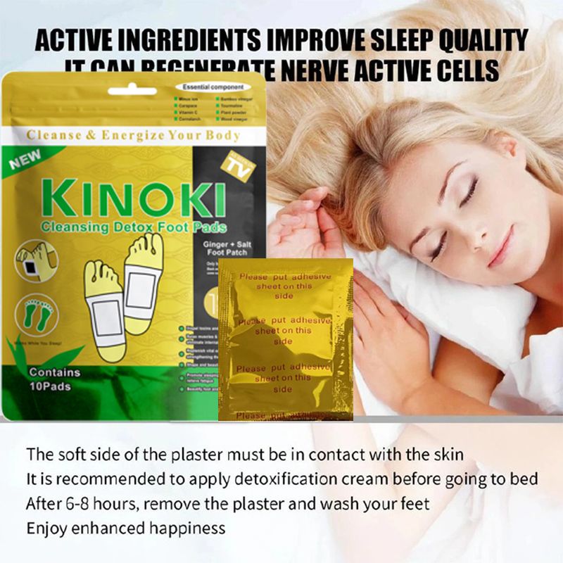 10pcs/box Detox Foot Patches, Foot Pads Toxins Remover Cleansing Detox Foot Patches, Feet Slimming Cleansing Herbal Body Health For Weight Loss, Detox Foot Patch Natural Improve Sleep Foot Body Care