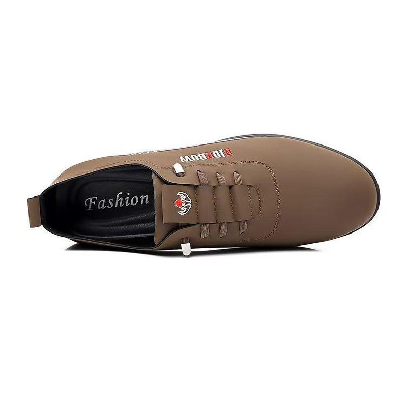 Men's PU Artificial leather shoes business casual shoes boys outdoor light sports shoes fashion students Oxfords walking shoes Daddy single shoes brown