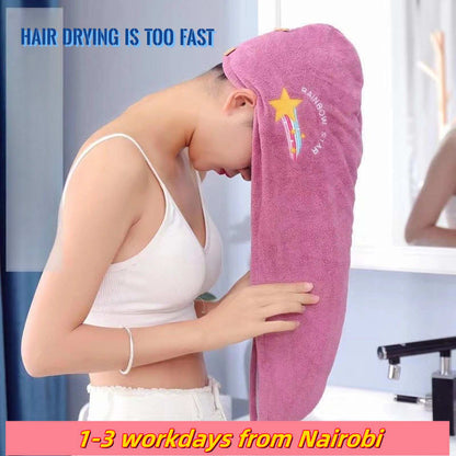 women bathroom head Hair Towel Wrap coral velvet super absorbent quick dry hair hat caps bathroom product for long & bulky hair
