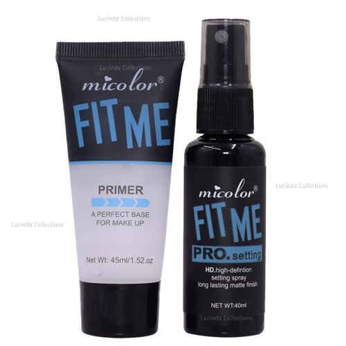 2 In 1 Micolor Fit Me Primer + Pro. Setting Spray Fixer HD High Definition long lasting Matte finish base for Makeup