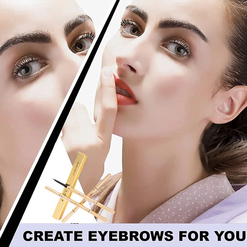 Double Head Eyebrow Pencil Super Fine Natural Long Lasting Waterproof Professional Brow Pen Eye Makeup Tattoo Eyebrow Pencil Brow Tattoo Pen Paint Makeup Eyebrows