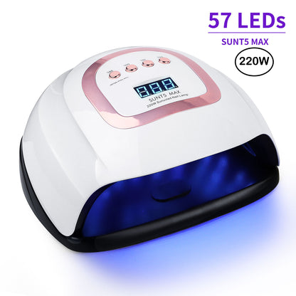 SUN T5 MAX 220W Blueque Nail Lamp 57 LEDS Nail Dryer Machine UV Light Drying Lamp For Drying Nail Gel Polish Auto Induction Nail Manicure Tool