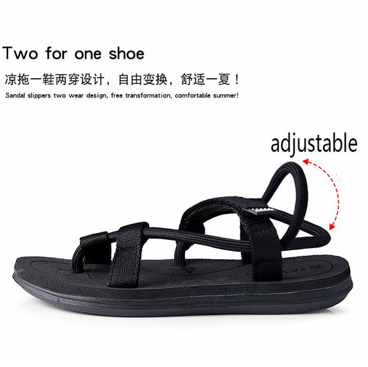 Men's Sandals Slippers Durable Fashion Beach Shoes driving shoes Comfortable sneakers black【kindly buy1size bigger than usual】