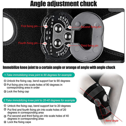 Professional Hinged Knee Brace Adjustable Knee Support with Side Stabilizers of Locking Dials for Knee Pain Arthritis ACL PCL Meniscus Tear Sports Braces Medical Hinged Knee Orthosis