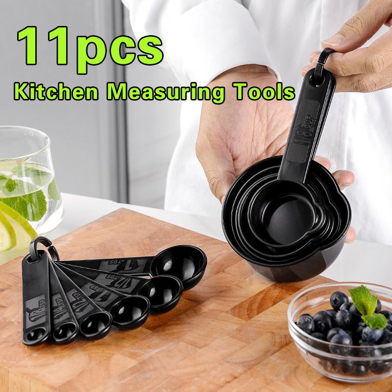 11pcs Measuring Tools Set Kitchen Measuring Spoon Measuring Cup Teaspoon Sugar Spoon Cake Baking Flour Measuring Cup Kitchen Spoon Baking Measuring Cup Accessories