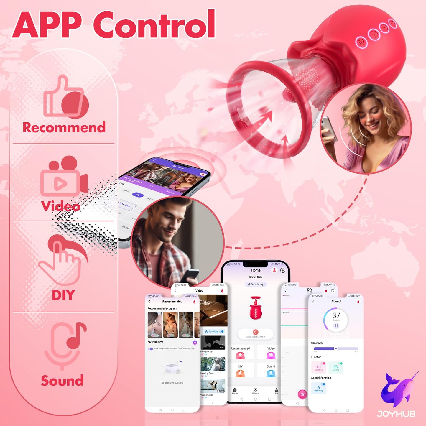 Sucking Vibrator Sex Toys for Women 3 Sucking 7 Tongue Licking APP Control Vibrator with 2 Suction Cups Adult Sex Toy for Nipple Clitoral Stimulator Clit Pussy Pump Female Sex Toys