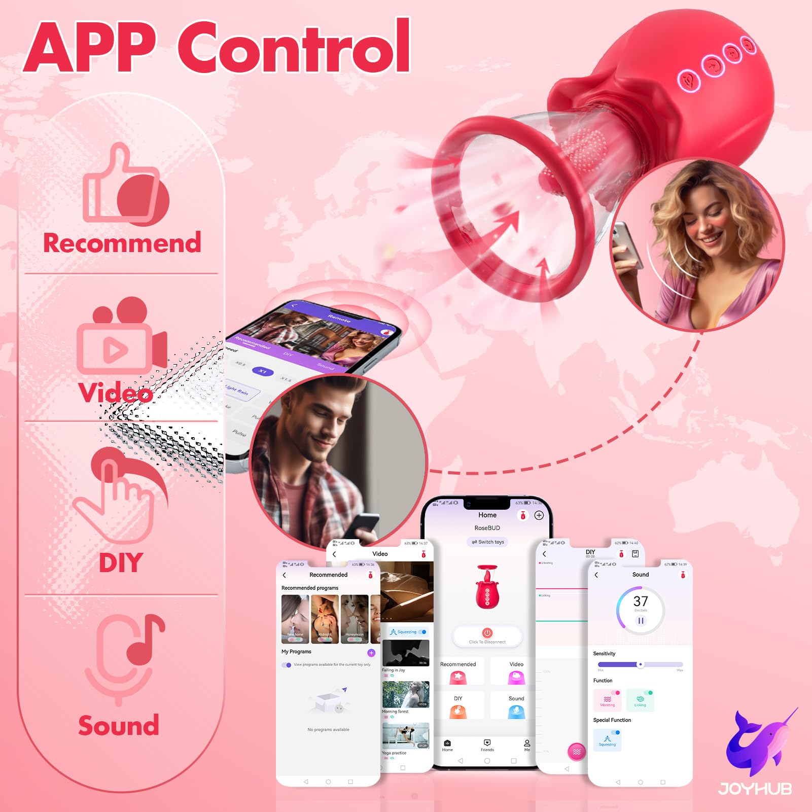 Sucking Vibrator Sex Toys for Women 3 Sucking 7 Tongue Licking APP Control Vibrator with 2 Suction Cups Adult Sex Toy for Nipple Clitoral Stimulator Clit Pussy Pump Female Sex Toys