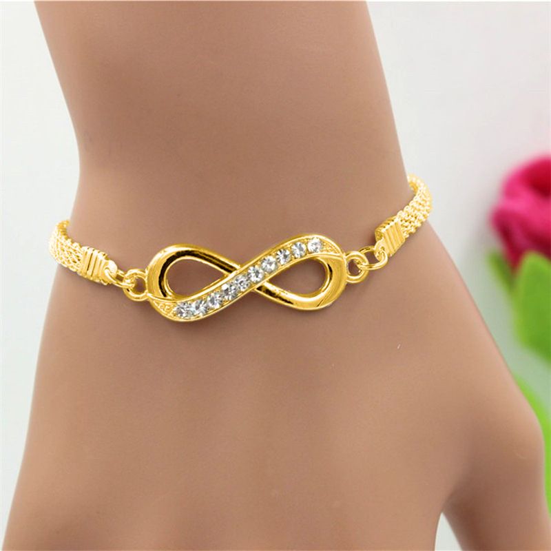 One bag of 3 bracelets New Women's Love Opening Bracelet Personalized Design Creative Retro Simple Lucky 8-Character Bracelet Three Piece Set