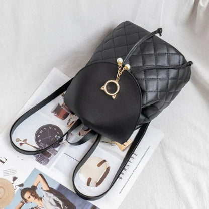 Fashion Women Mini Backpack PU Leather Cute Children Small Drawstring Backpacks Casual Student Bookbags