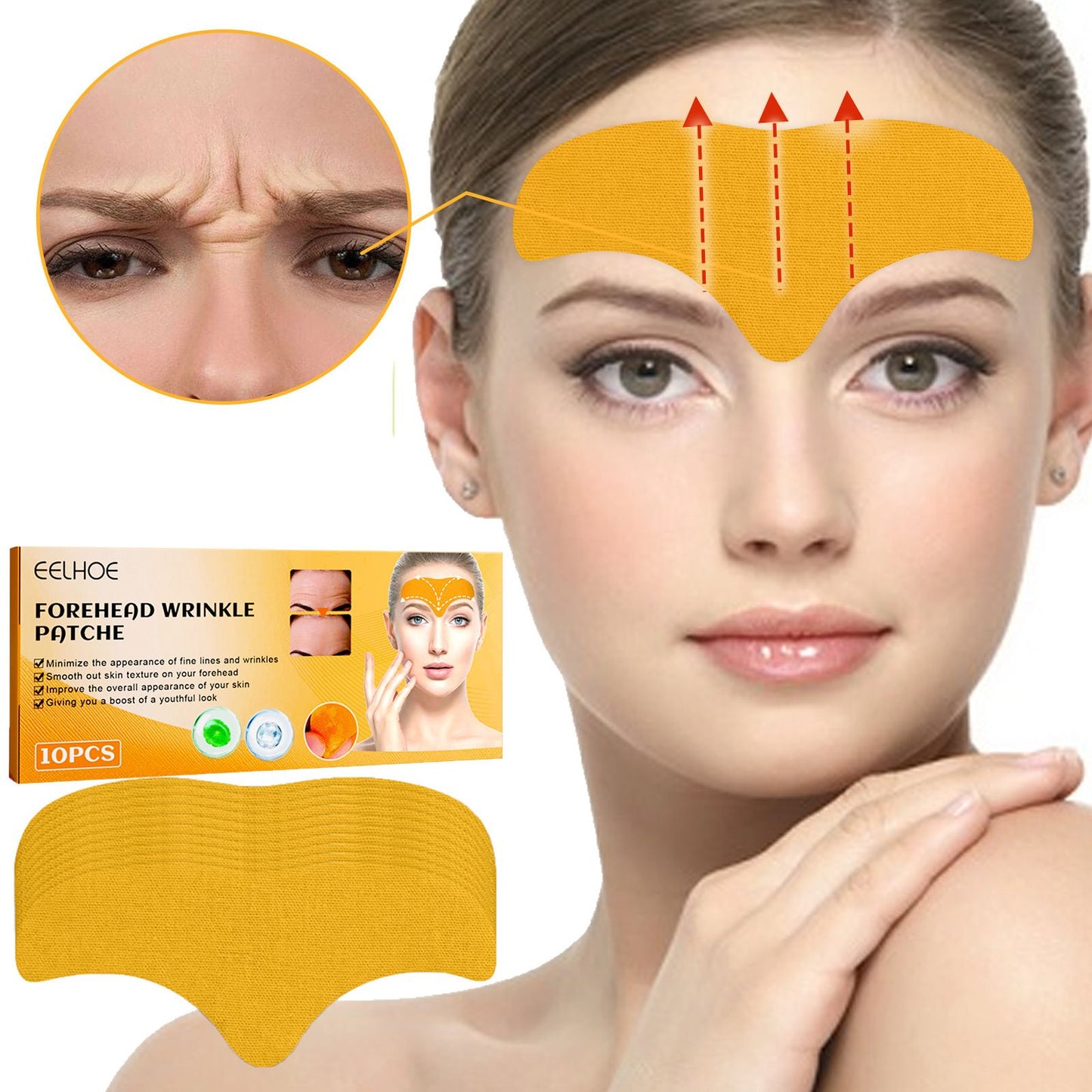 Anti-wrinkle Forehead patch，smoothing and diminishing forehead wrinkles, and tightening facial skin