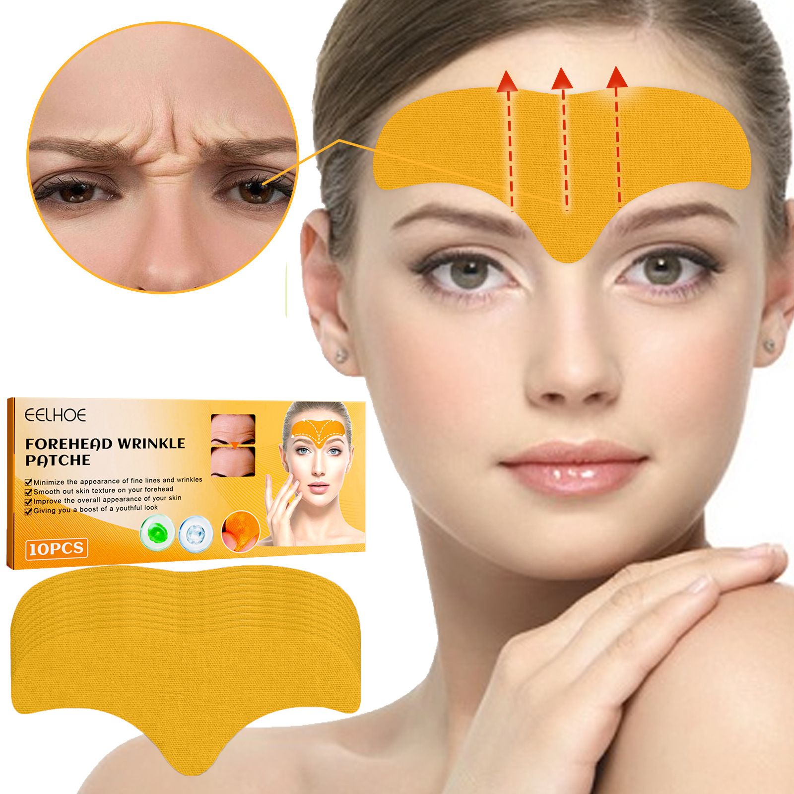 Anti-wrinkle Forehead patch，smoothing and diminishing forehead wrinkles, and tightening facial skin