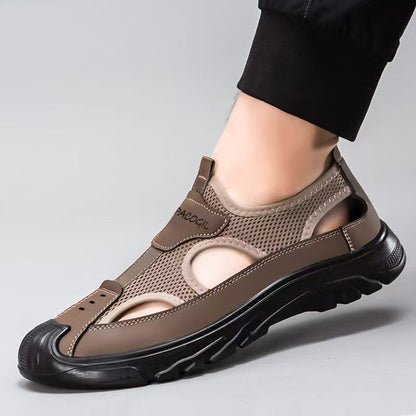 Summer sandals mesh cloth head breathable Shoes hollow-out outdoor casual all-match non-slip sandals