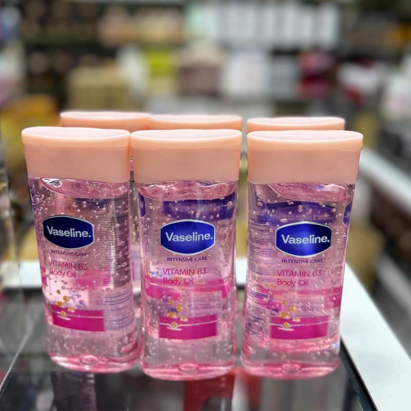 3 Pack Vaseline VITAMIN B3 Intensive Care Body Oil Glowing Skin 3 As Picture Count Body Gel Oil Body Oil Made with 100% Pure Cocoa Butter + Replenishing Oils 6.8oz
