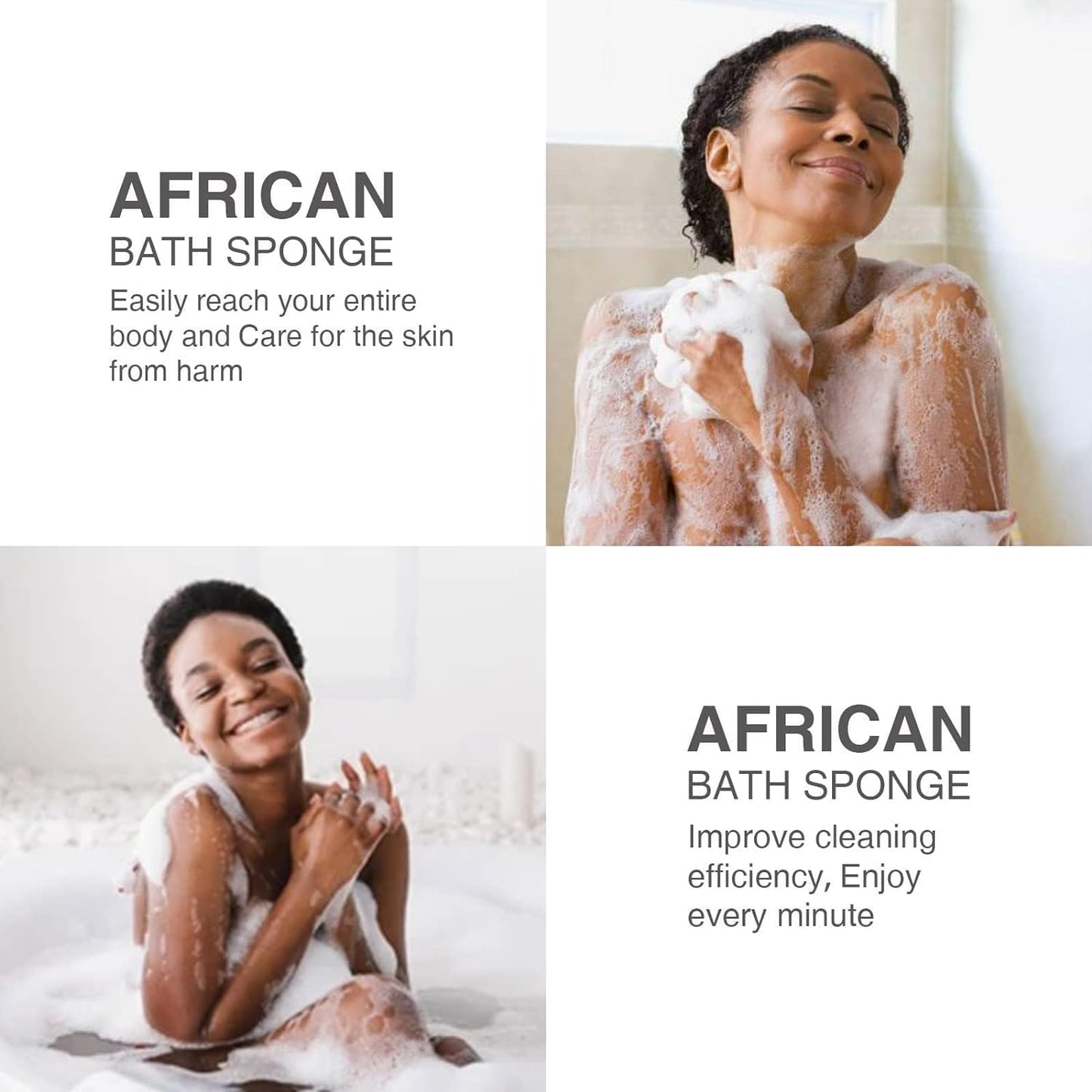 3 Pieces African exfoliating net African Net Long Net Bath Sponge Exfoliating Shower Body Scrubber Back Scrubber Skin Smoother,Great for Daily Use