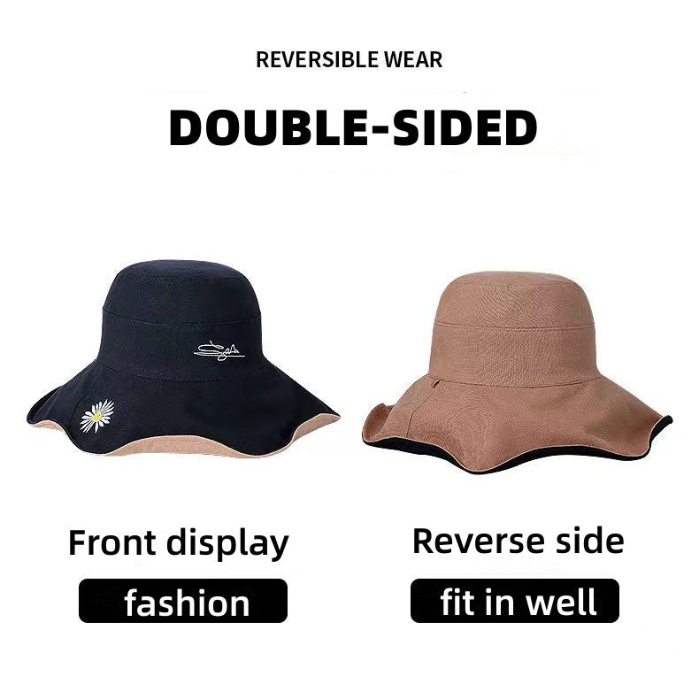 New style cotton bucket hats womens sun protection and shading in spring and summer beach leisure outdoor riding all-around sun hat cap