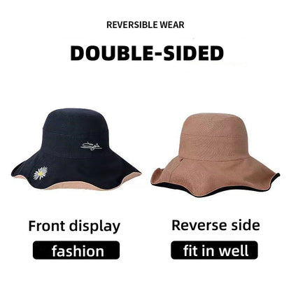 New style cotton bucket hats womens sun protection and shading in spring and summer beach leisure outdoor riding all-around sun hat cap