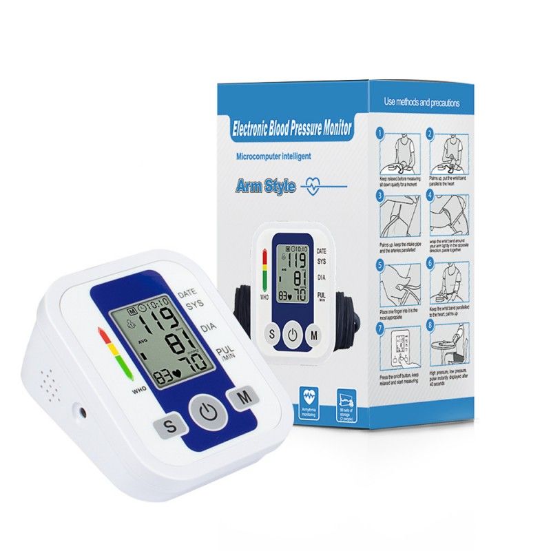 Blood Pressure Monitor LCD Digital Upper Arm Automatic Tonometer