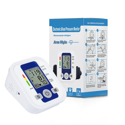 Blood Pressure Monitor LCD Digital Upper Arm Automatic Tonometer