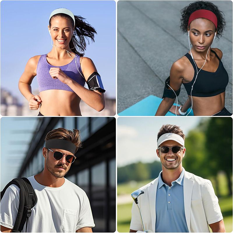 Simple Solid Color Elastic Sports Headband With Fitness For Men And Women Sweat Absorbing Headband Tied Headband Non Slip Headband Headband